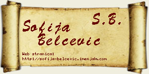 Sofija Belčević vizit kartica
